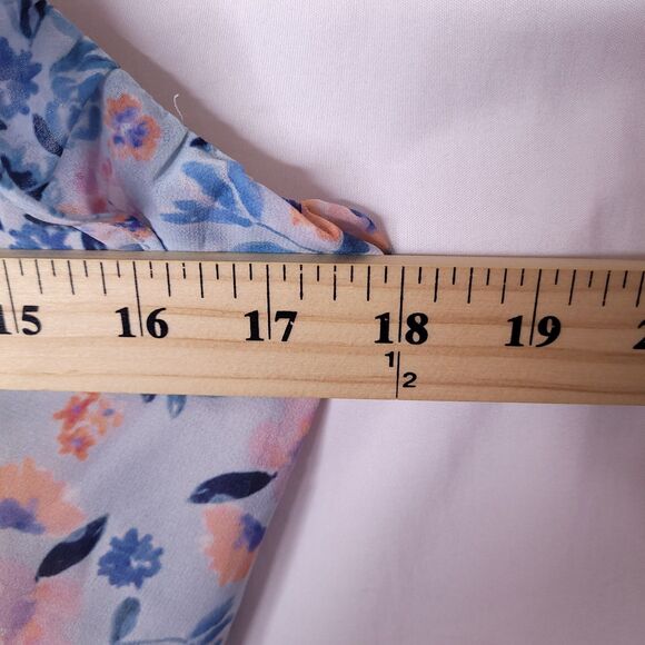 Lovers and Friends Dress Medium Baby Blue Floral Rae Mini Ruffle - Picture 6 of 9